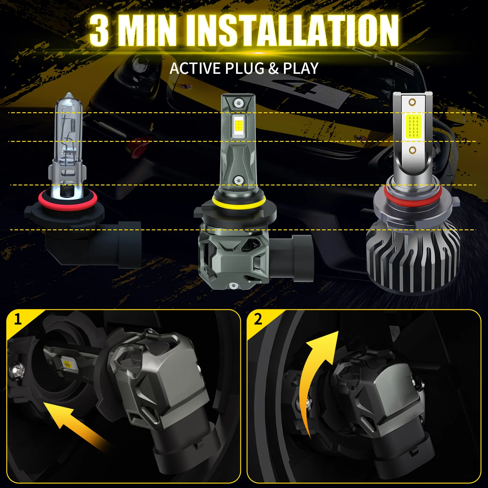 AILEO 2Pcs Led 자동차 전구 80000Lm 9005/HB3 9006/HB4 200W CSP 헤드라이트 6500K 주간 주행 자동차 램프 고품질