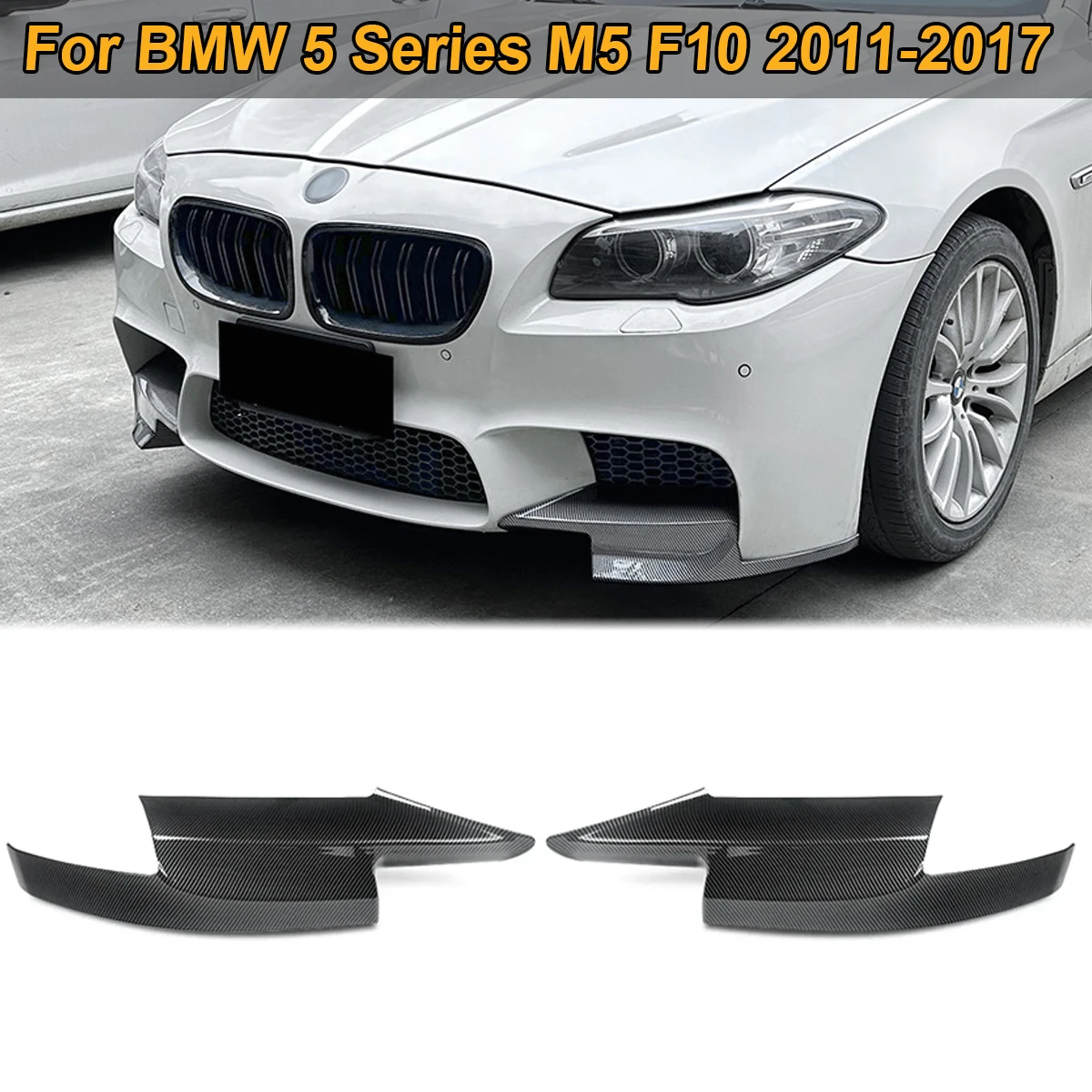 

Front Bumper Splitter Canards Side Diffuser Spoiler Deflector Cover For BMW 5 Series M5 F10 2011-2017 Car Tuning Accessories