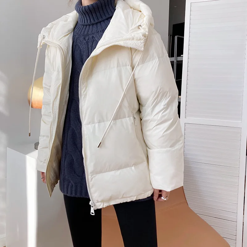 2021 Women Winter Coat Long Sleeve Stand Collar Women Pure Color Warm White Duck Down Thick Jacket Coat Casaco Feminino puffy coats