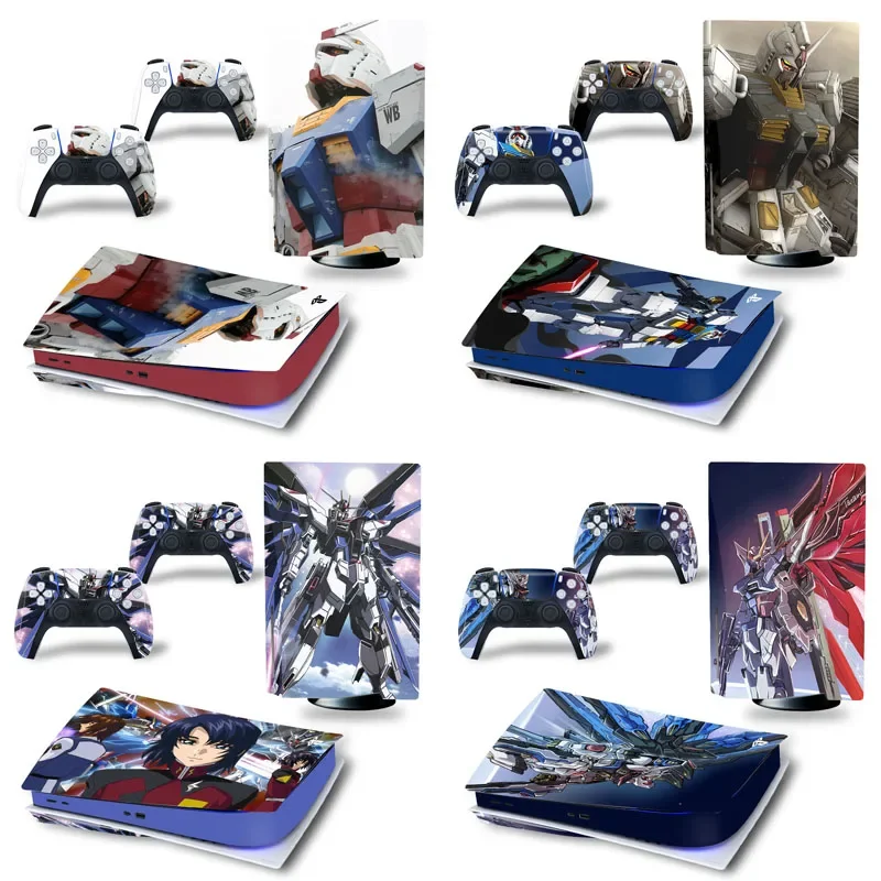 

Anime Gundam PS5 Disc Edition Skin Sticker Decal For PlayStation 5 Console and 2 Controllers PS5 Disc Skin Sticker Vinyl