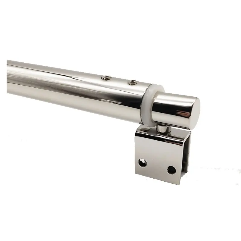 Pipe Clamps Stainless steel Shower Glass door fixed rod clamp Bathroom glass support bar Plane fixed Adjustable length easy to install