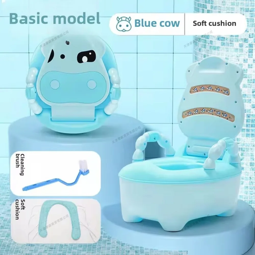 Portable Baby Training Potty Cute Cow Baby Toilet Splash-proof and Non-slip Ergonomic Design Toilet Training Seat Travel Potty 2