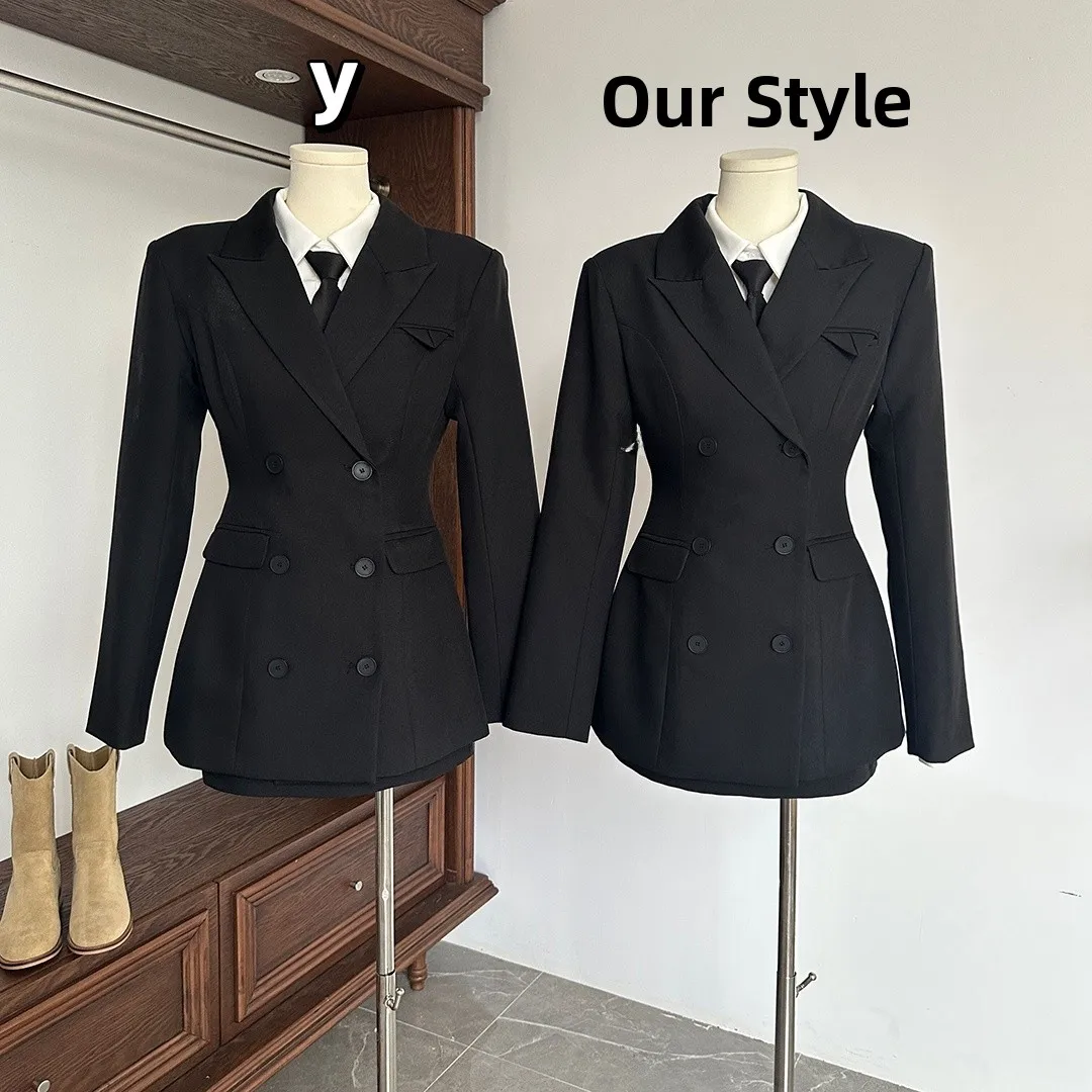 Women's Suit Set Zhang ng Waist-Cinching Slim Fit Trousers And Skirt Ensemble Autumn Collection Commute Sle Long Sve