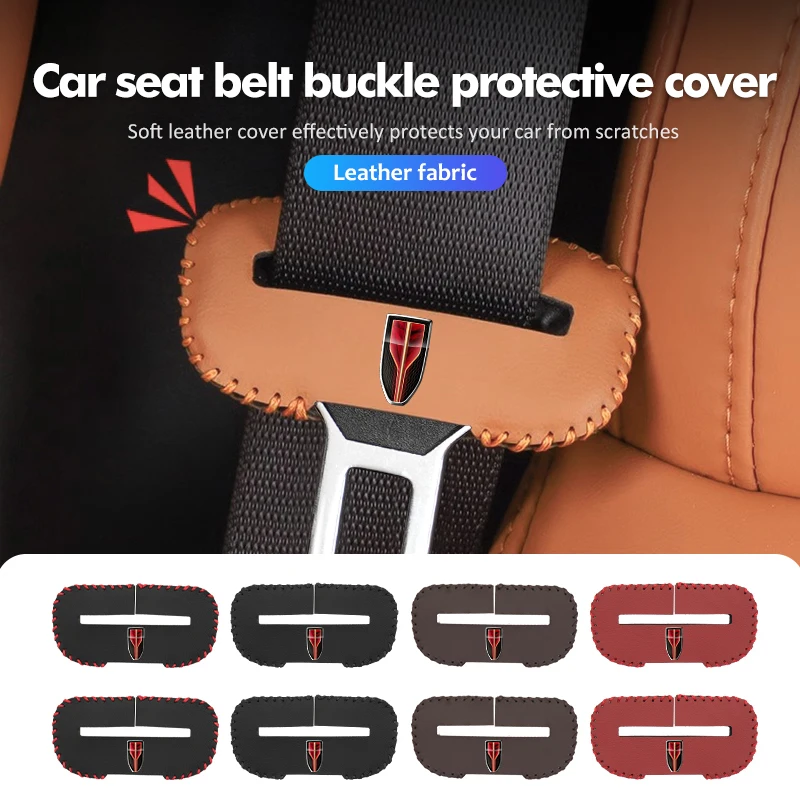 Per Hong Qi Leather Car Seat Belt Buckle Anti-Scratch Protector Clip Cover Red Flag H5 Faw Red Flag Hong Qi Hs5 Hs7 H5 H7 H9