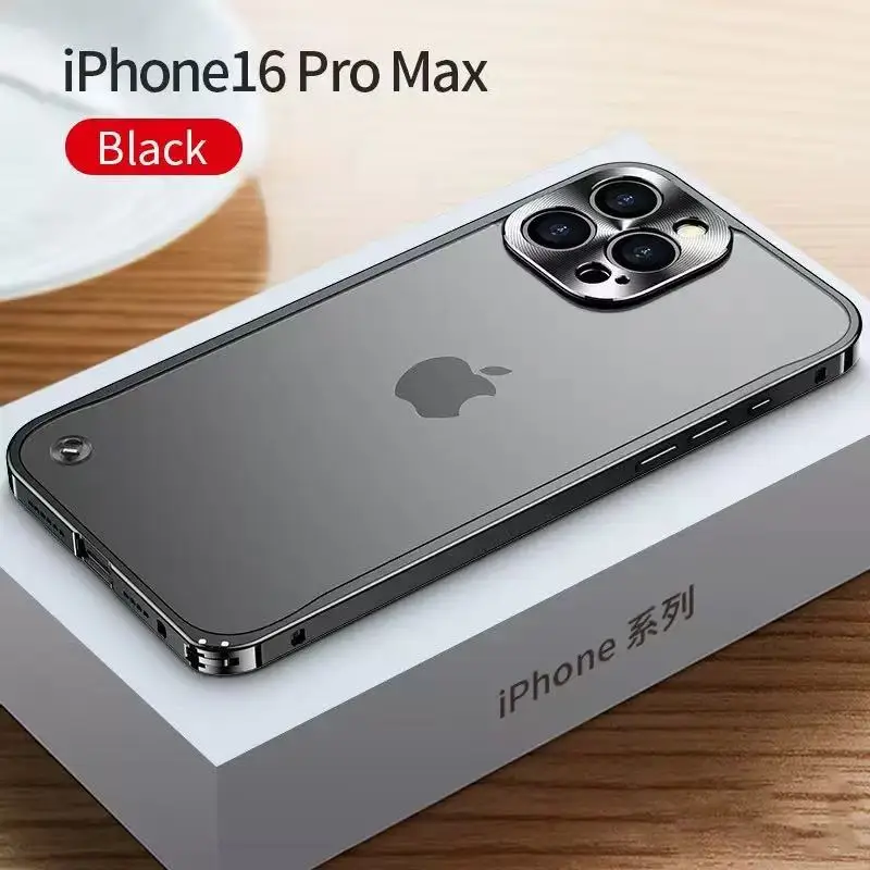 Sleek Metal Aluminum Alloy Phone Case with Semi-Transparent Protective Cover