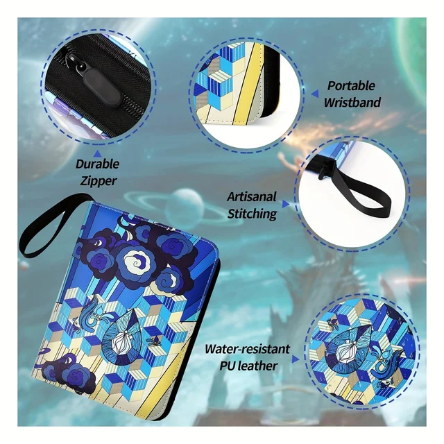 Raccoglitore Carte Pokemon 9 Tasche, Album Carte Con Cerniera, PU - Foto 5