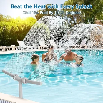 Dual Spray Water Fountain Adjustable Waterfall Pool Sprinkler Creative Swimming Pool Sprayer Fountain 1