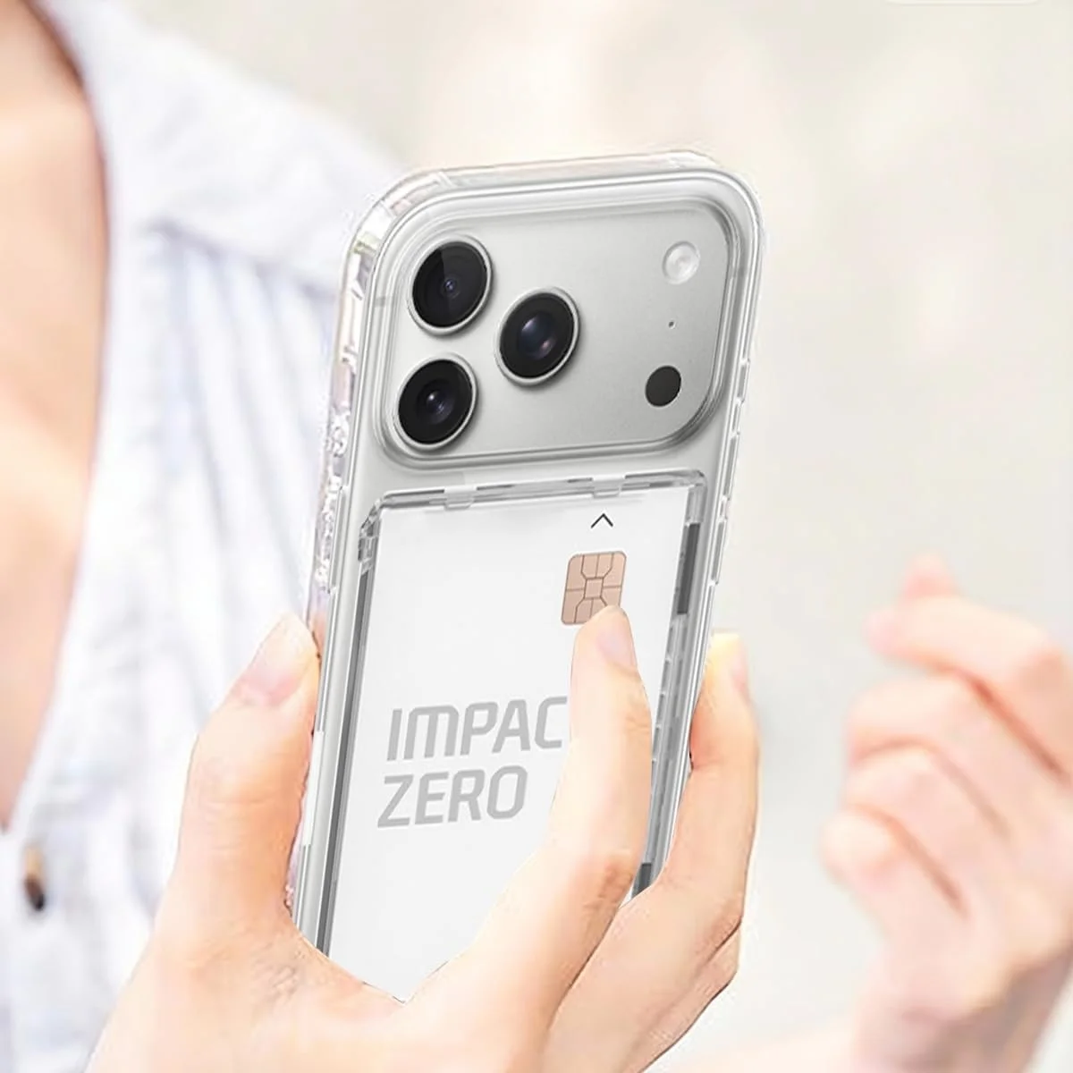 Magnetic Clear Wallet with Secure Flip Cover and 2-Card Holder