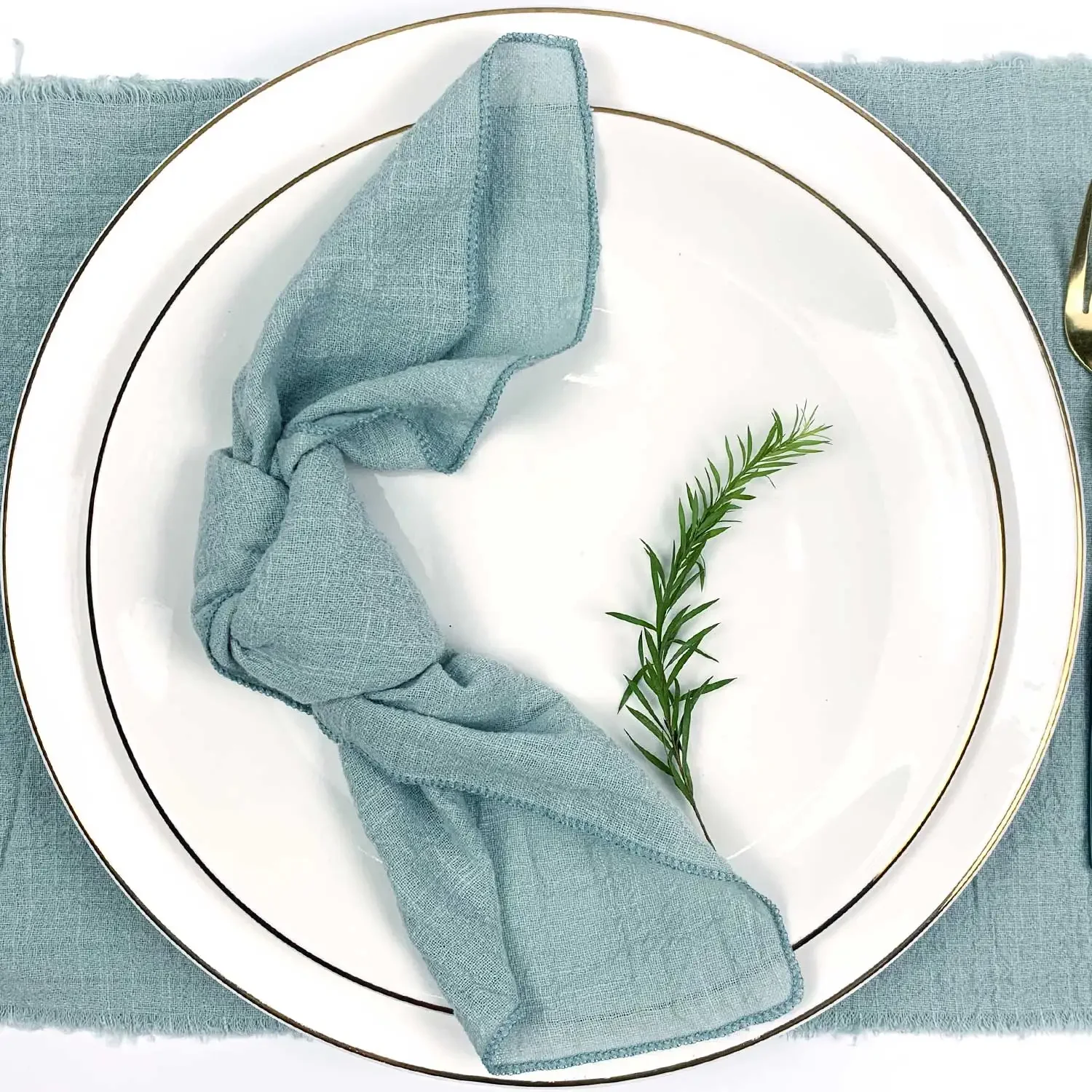 Set of 6 Cotton Cloth Napkins Gauze Sage Green 30x30cm for Wedding Decoration Everyday Use Dinner Tea Towel Table Party Napkins 3