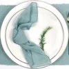 Set of 6 Cotton Cloth Napkins Gauze Sage Green 30x30cm for Wedding Decoration Everyday Use Dinner Tea Towel Table Party Napkins 3