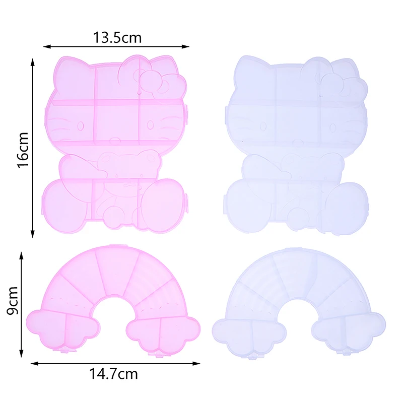 Plastic Jewelry Storage Box For Necklace Earring Pills Organizer Diamonds Rhinestone Charms Case