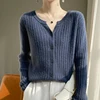 2024 Spring and Autumn New Cashmere Cardigan Coat Female Knitted Cardigan Women Cashmere Cardigan Sweater 1