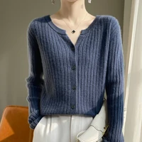 2024 Spring and Autumn New Cashmere Cardigan Coat Female Knitted Cardigan Women Cashmere Cardigan Sweater 1