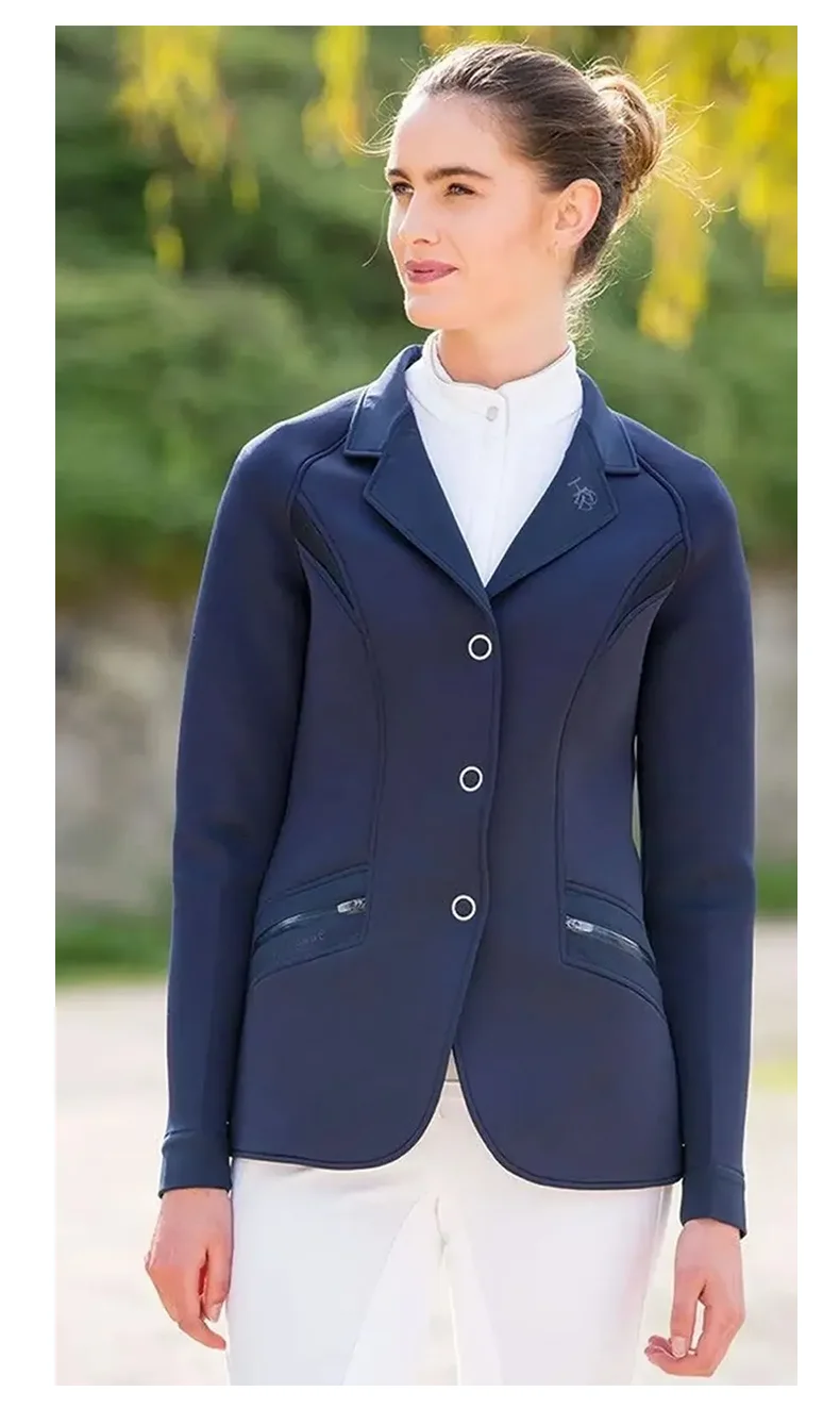 Women horse riding suit competion jacket breathable fabric black tops equestrian equipments for female riders
