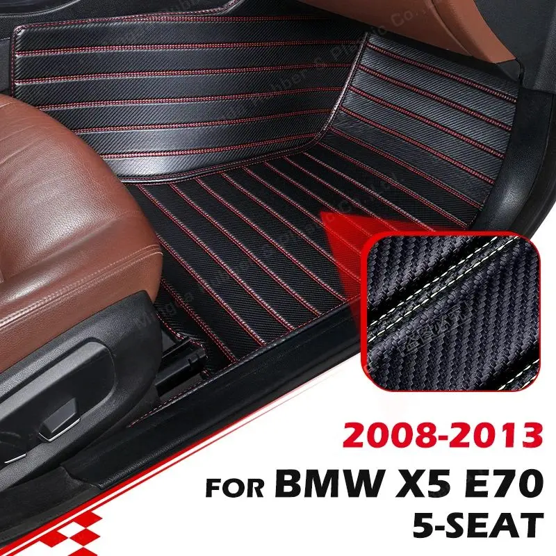 

Custom Carbon Fibre style Floor Mats For BMW X5 E70（5-Seat）2008-2013 09 10 11 12 Foot Carpet Cover Auto Interior Accessories