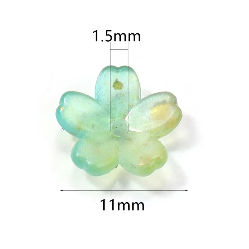 50/100pcs 다채로운 꽃 아크릴 스페이서 비즈 꽃 비즈 캡 쥬얼리 수제 DIY 머리 장식 귀걸이 액세서리 대량