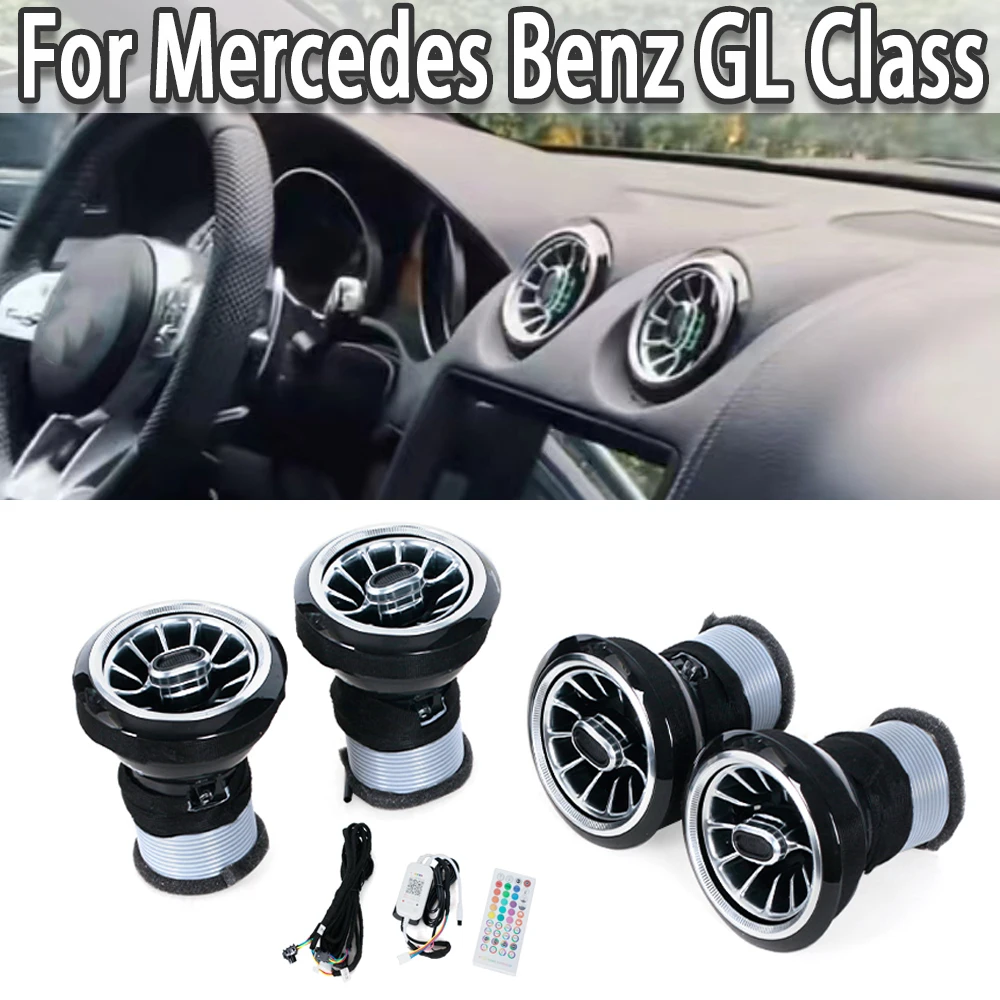 Car LED Front Dashboard AC Air Condition Vent Outlet Turbo