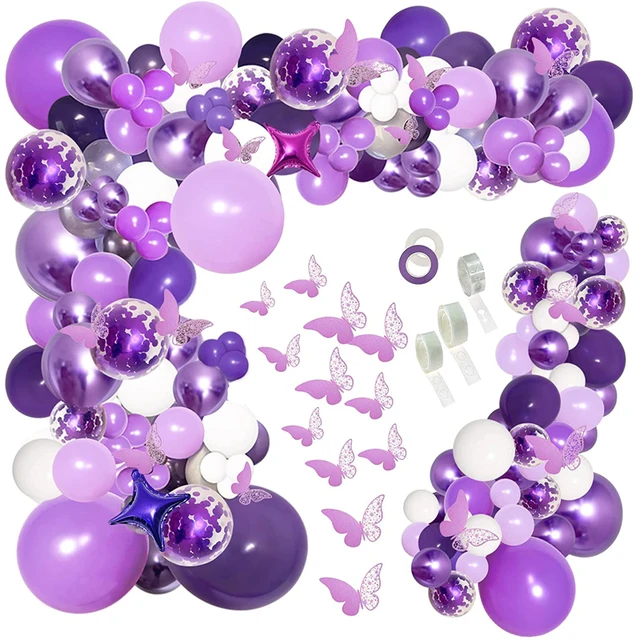 Arche de ballons en métal violet, or, blanc, macaron, guirxiété pour fête de  mariage, décor de toile de fond - AliExpress