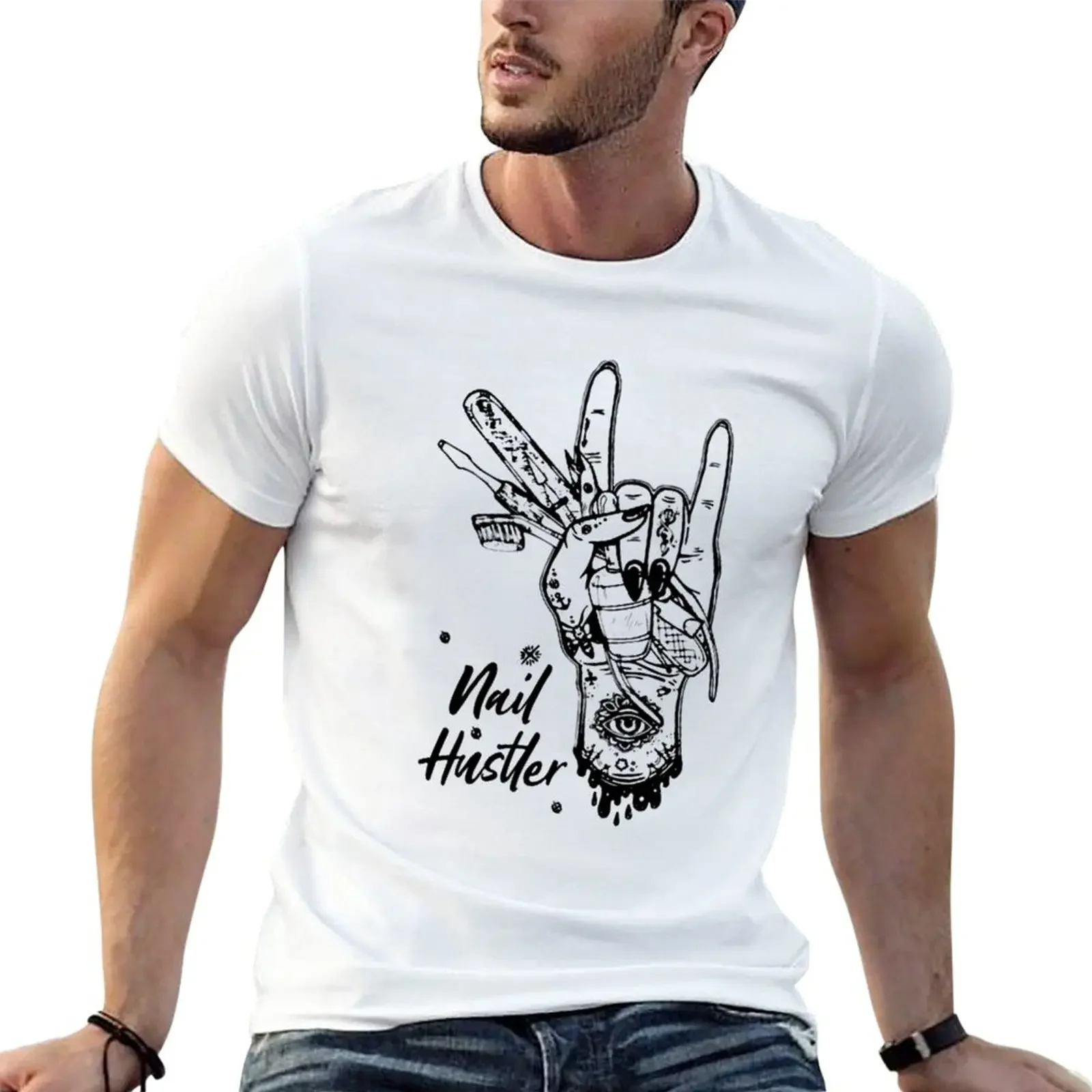 

Nail Hustler Hand T-Shirt sweat shirts sublime summer tops t shirts for men graphic