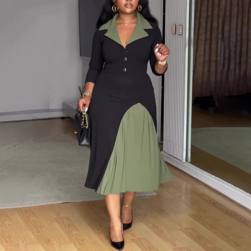 slim fit dress slacks Color Block Maxi Dress main image 1