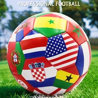 Flag Printed Soccer Ball Official Size 5 Soccer Match Ball Outdoor Match Game Football Pvc 2.7Thickened Team Training Footy Ball 3