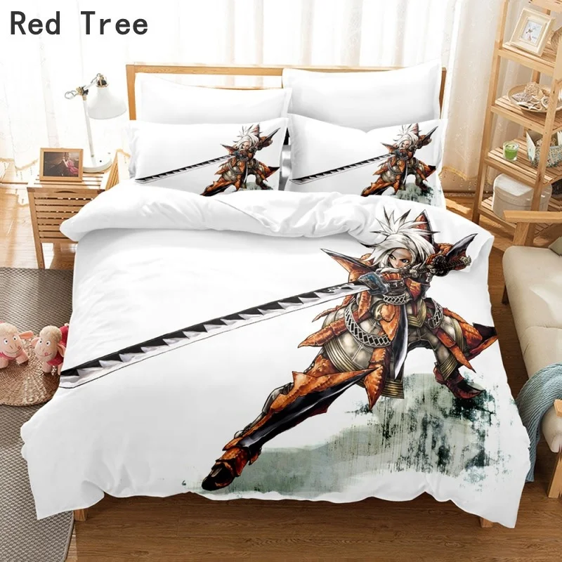 

Monster Hunter Game Bedding Set 3d Duvet Cover Sets Comforter Bed Linen Twin Full Queen King Size Luxury Anime Cartoon Kids Gift