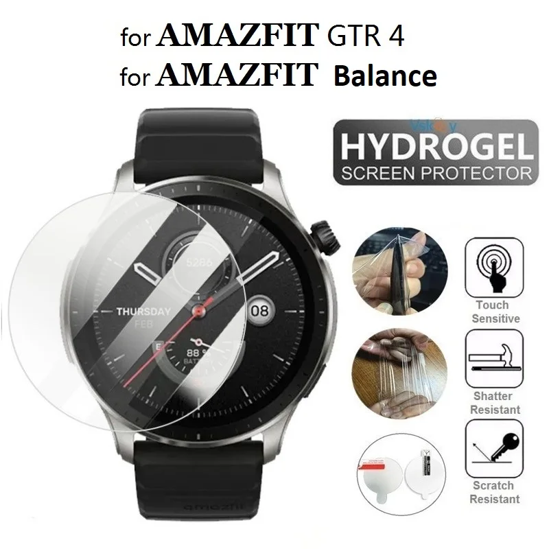 

10PCS TPU Hydrogel Screen Protector for Amazfit GTR4 Smart Watch HD Clear Soft Protective Film for Amazfit Balance