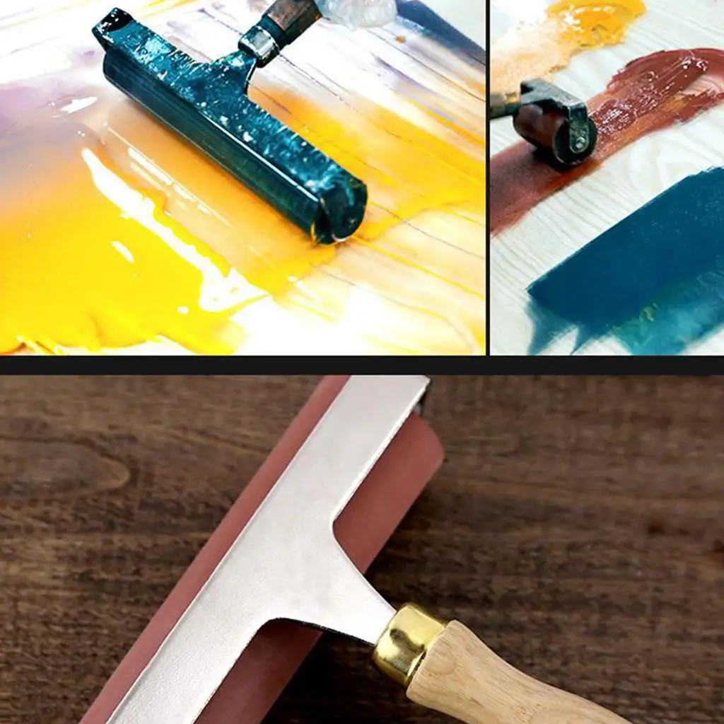 

Wooden Handle Hard Rubber Roller Printing Inks Printmaking Stamping Roller (150 x 62 mm)