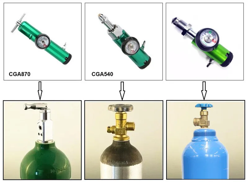 fluxo, medidor de fluxo O2, CGA870, escala 1 32 a 4LPM