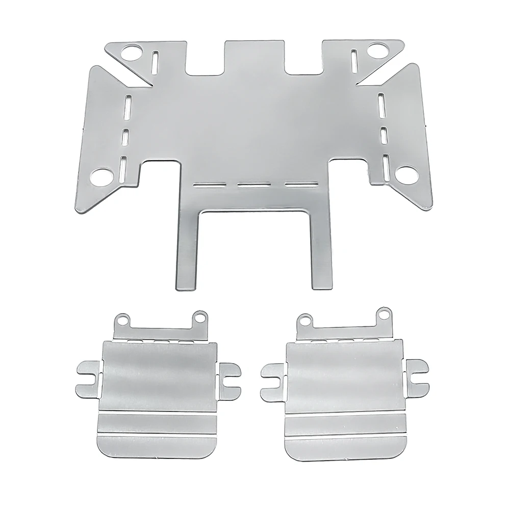 AXSPEED Edelstahl Chassis Armor Skid Plate Achsschutz für 1/18 RC Crawler TRX4M Bronco Defender Upgrade Zubehör – Detail 2