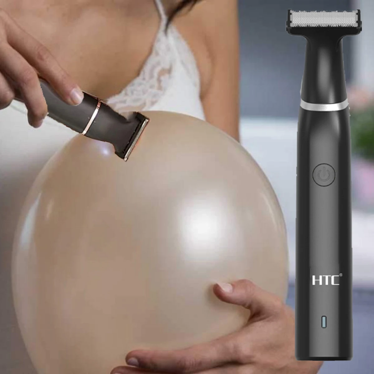 HTC pánské elektrický slabina vlasy strunová pubic vlasy strunová tělo grooming clipper pro muži bikiny epilátor dobíjecí holicí strojek břitva