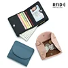 Genuine Leather RFID ID Credit Bank Business Card Holder Cowhide Coin Purse Bags Luxury Clutch Slim Pocket Wallets for Women 1