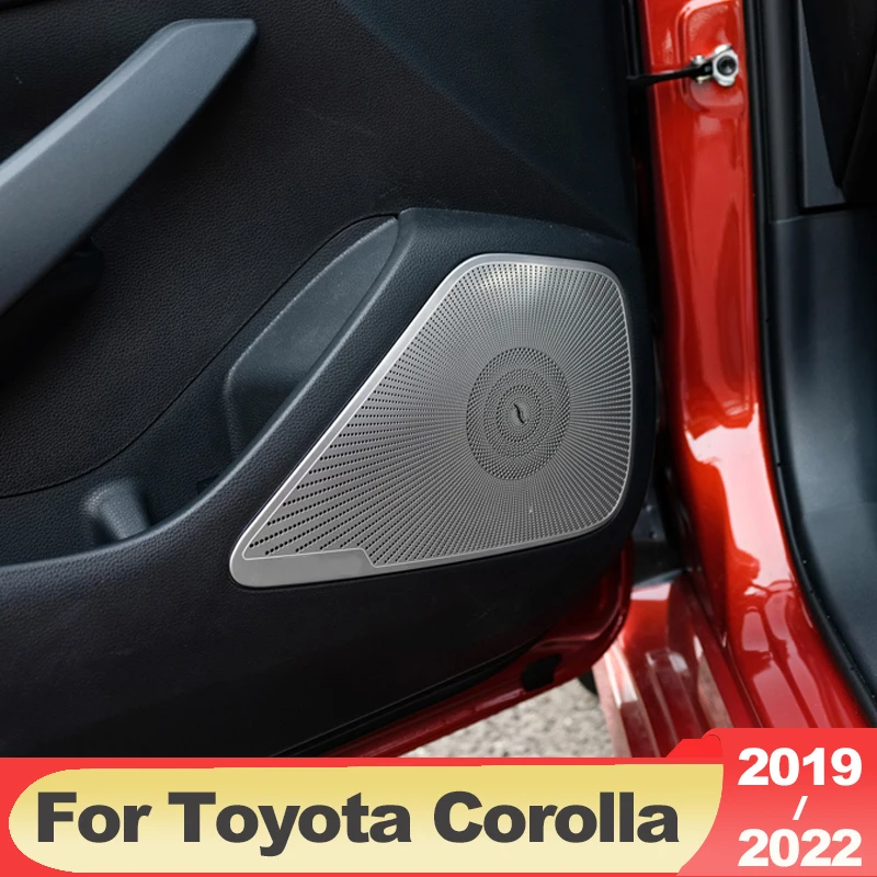 

For Toyota Corolla E210 2019-2022 2023 2024 Stainless Car Door Speaker Ring Circle Trim Sound Audio Cover Stickers Accessories