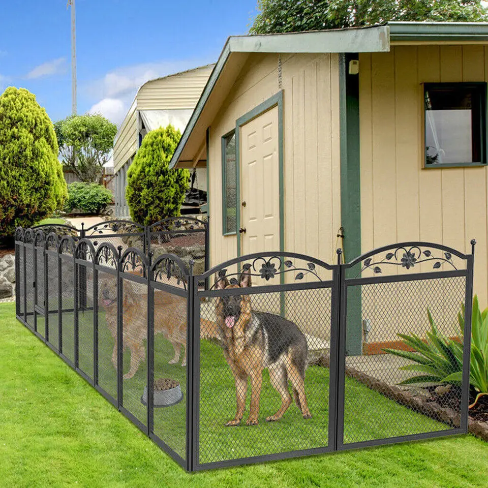 Foldable Metal Dog Playpen with Waterproof Mat