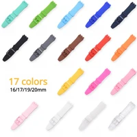 Bracelet de montre en Silicone 16mm 17mm 19mm 20mm pour Swatch, Bracelet en caoutchouc coloré étanche pour hommes et femmes, accessoires de Sport 2
