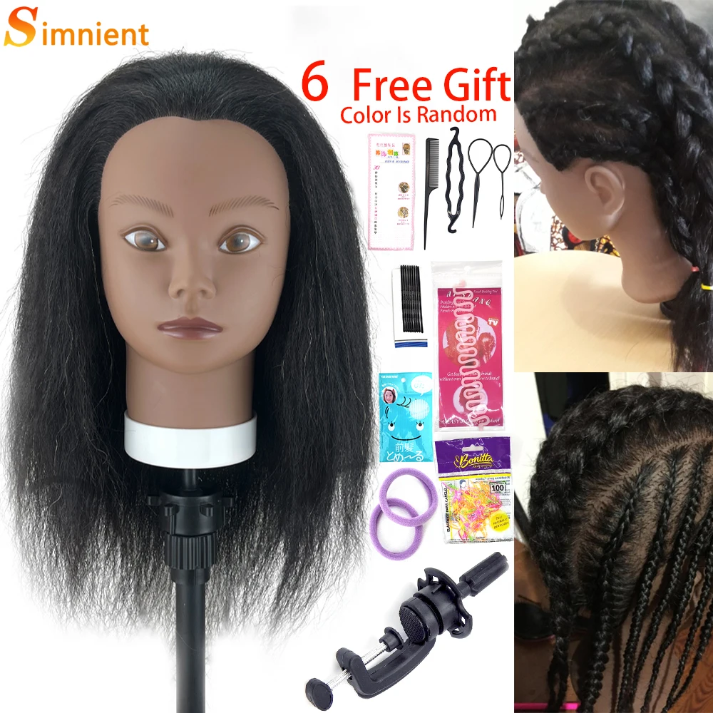 Africký figuríně hlava s opravdový vlasy afro hlav odborný stylingový oplet tvoření hairart holičství kadeřnické nástroje paruky