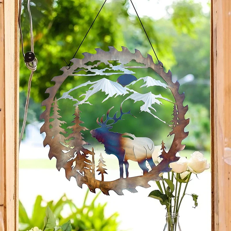 

Metal Deer Wall Art Cut Decor Rustic Forest Tree Sculpture Wall Art Decor Animal Metal Artwork Decor For Home Garden