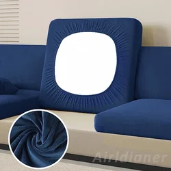 Plush Velvet Sofa Cushion Slipcover - Pet-Friendly Chair Seat Protector & Home Decor Accessory - L-shaped (Navy)