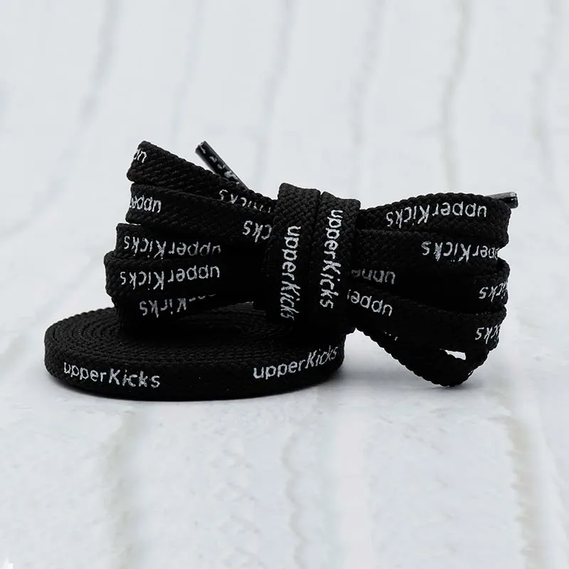 Coolstring 7MM White English Texts Printed Lacet Silk Screen Fashion Tape For Zapatillas Mujer Black Cordones Cheaper Wholesale
