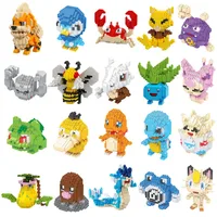Pokemon Micro Building Blocks LBOYU Jigglypuff Gengar Mudkip Piplup Raichu Bulbasaur Pikachu Mini Brick Figures Toy  For Kids 1