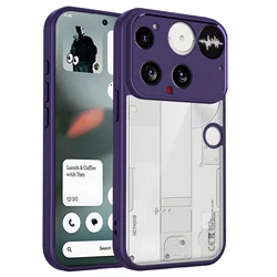 Clear Matte Shockproof Case with Air Cushion and Silicone Bumper for Nothing Phone (3) (Purple)