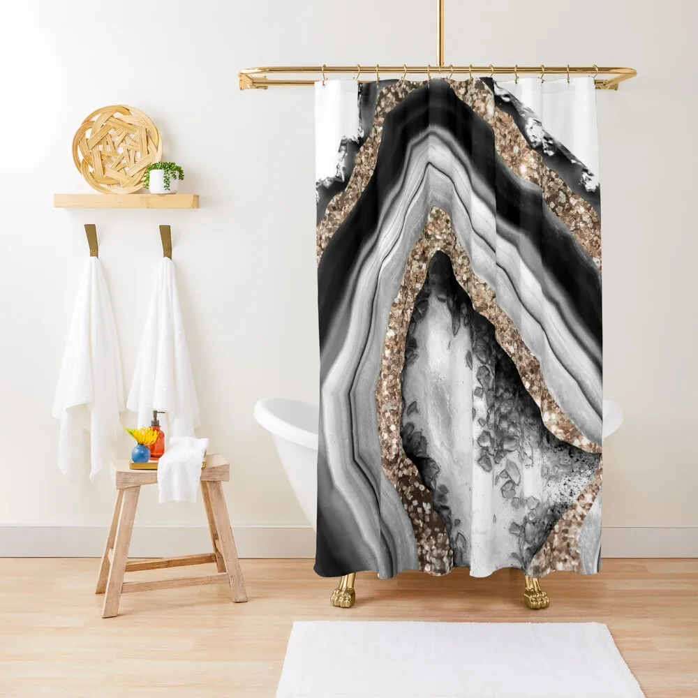 

Agate Gold Glitter Glam #1 (Faux Glitter) #gem #decor #art Shower Curtain Bathroom And Shower Curtain Bathroom Shower