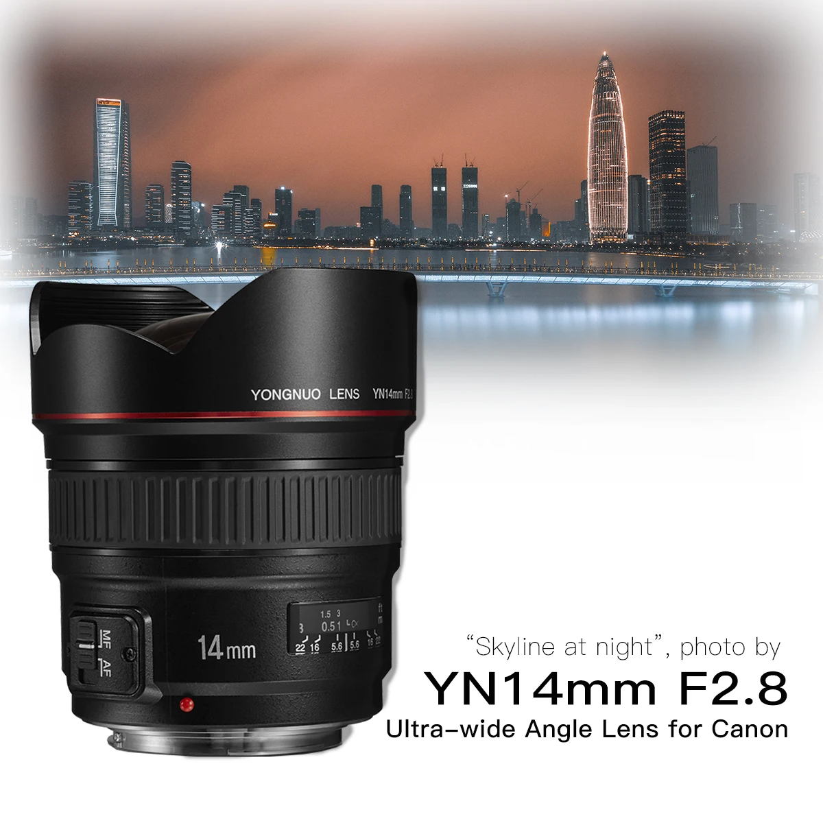 Obiettivo Yongnuo Yn14Mm F2.8 Af Mf Autofocus Obiettivo Principale Ultra Grandangolare 14Mm Per Fotocamera Dslr Canon 5D Mark Iii Iv 800D 760D 80D 7D