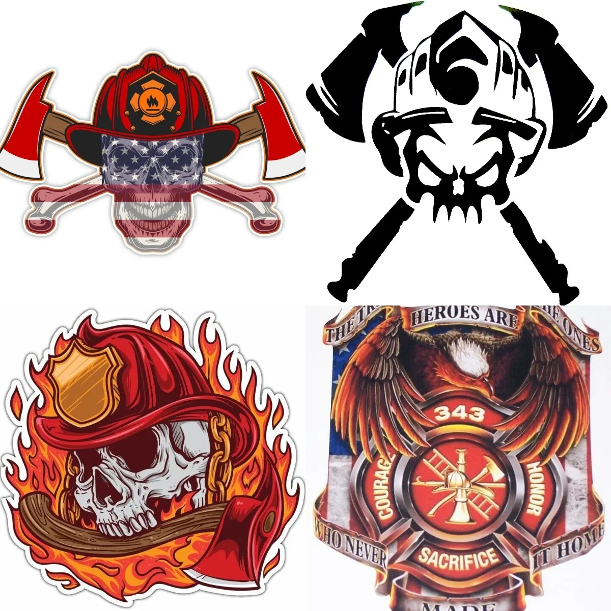 

Fire Skull Ghost Rider Sticker Graphic Firefighter Vinyl Decal Waterproof Fade Resistant Die Cut for Cars Trucks Laptops Cooler