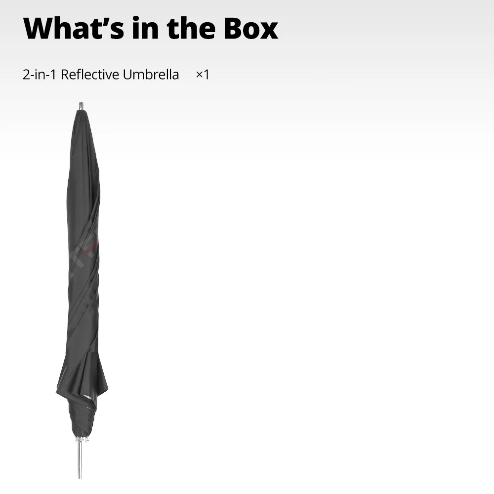 Godox 반투명 블랙 화이트 우산 이중 레이어 반사, 스튜디오 플래시 스트로브 조명용, 33 인치 84cm