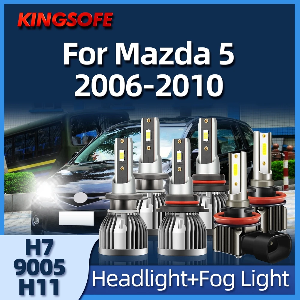 

KINGSOFE 26000LM H7 LED Car Headlight 9005 Bulb H11 Auto Lamp 6000K For Mazda 5 2006 2007 2008 2009 2010