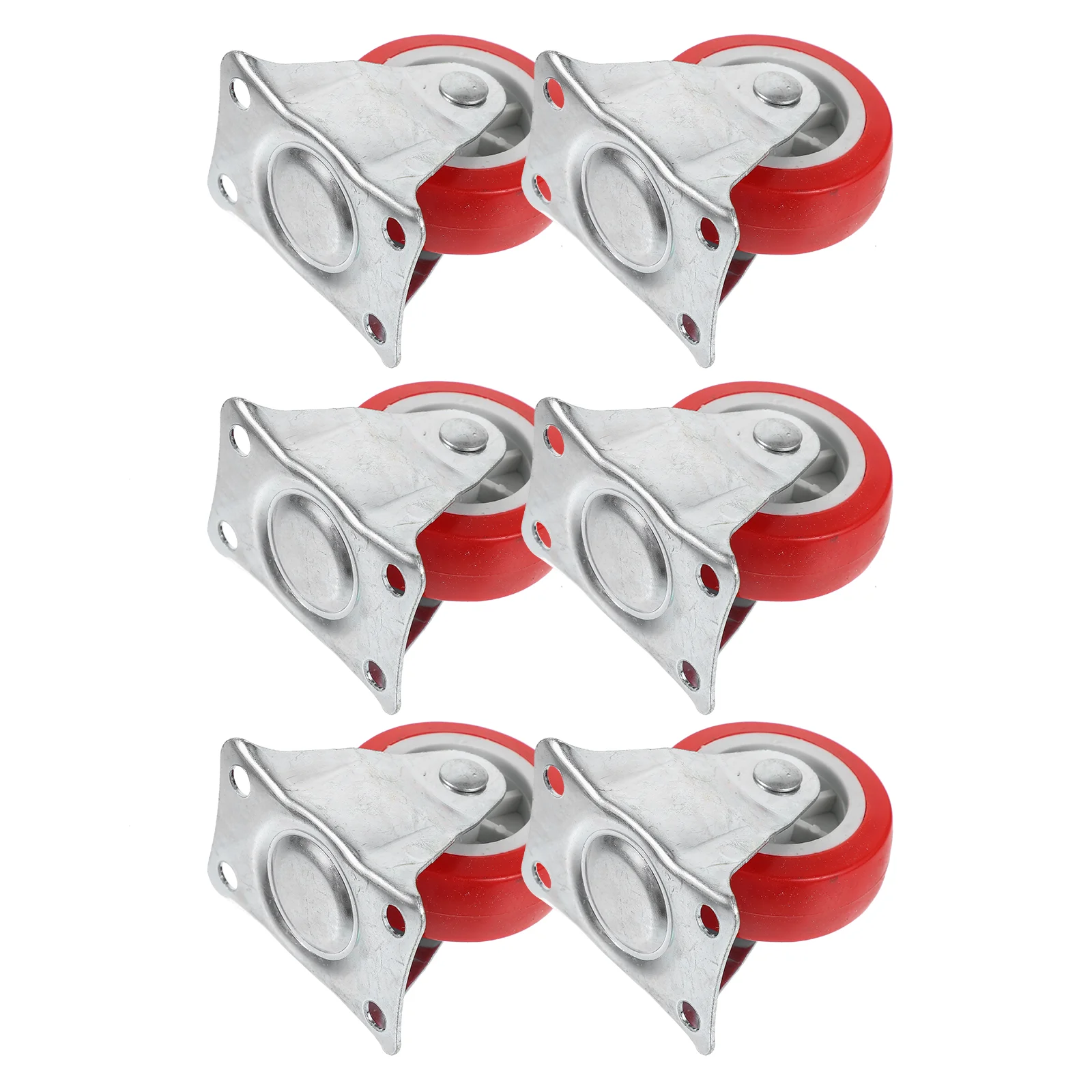 

6pcs No-swivel Plate Wheels Rubber Caster Wheels Workbench Replacement Wheels