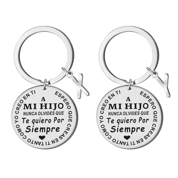 스페인 키체인 A MI HIJO HIJA TE QUIERO PARA SIEMPRE 참 스테인리스 스틸 키링, 아들 딸 생일 크리스마스 선물
