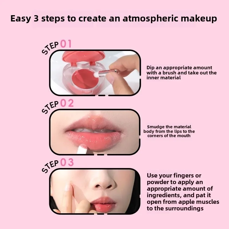 VEECCI Cute Makeup Korean Lip And Cheek Multi-Purpose Cream Natural Waterproof Lip Glaze Blusher Palette Moisturizing Rouge