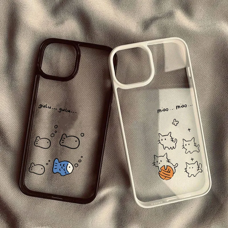 Charming Fish Cat Lovers Phone Case - Adorable Design Cover